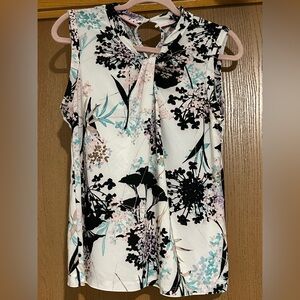 Tommy Hilfiger Floral Blouse - Black, White, and Pink